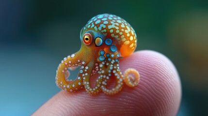 Ocean on your fingertip: A miniature octopus on a finger, highlighting the incredible diversity