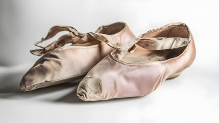 Worn Elegant Ballet Shoes Dance Performance Artistry Passion Expression