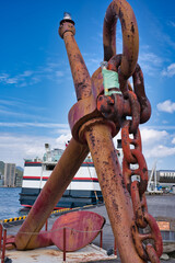 メタル, 古い, さびた, 鉄, 空, さび, いかり, 青, 海