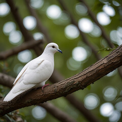Obraz premium white dove on the branch