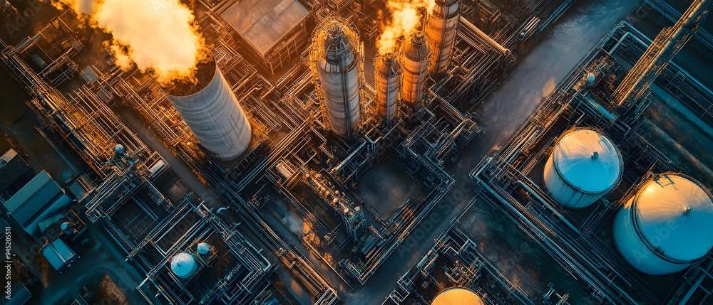 Poster visualizing the efficient waste management strategies in refining and processes to minimize environm