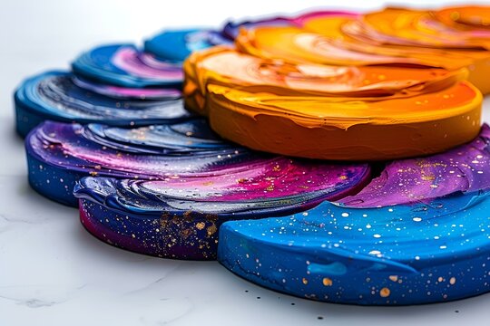 a colorful circular object with different colors. 