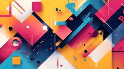 Abstract Geometric Pattern with Vibrant Colors and Shapes