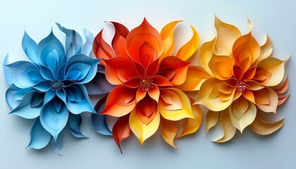 a group of paper flowers. 