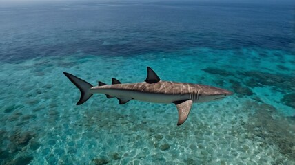 Fototapeta premium Hammerhead Shark Aerial Ocean View