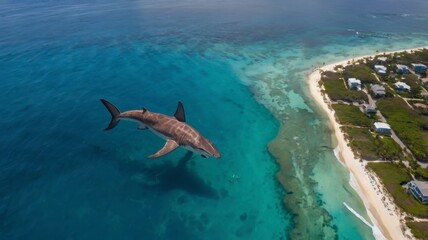  Hammerhead Shark Aerial Ocean View 