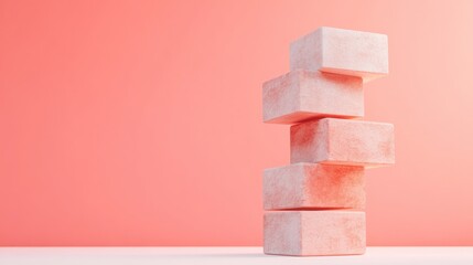 A 3D concept of debt management tools as building blocks being assembled into a solid financial structure, representing stability and control.