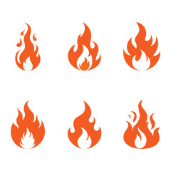 Fire icons set. Fire symbol set. Vector illustration.