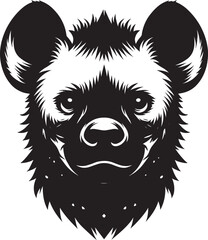 Hyena Head Mascot Silhouette isolated on white background
