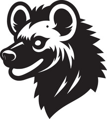 Hyena Head Mascot Silhouette isolated on white background
