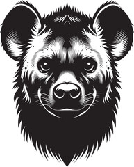 Hyena Head Mascot Silhouette isolated on white background