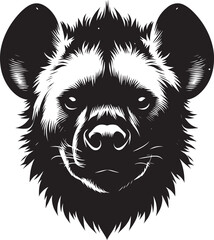Hyena Head Mascot Silhouette isolated on white background