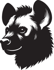 Hyena Head Mascot Silhouette isolated on white background