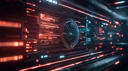 Fototapeta premium A futuristic communication interface with glowing lines, symbolizing advanced technology.