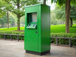 counting ticket kiosk eco green natural colors