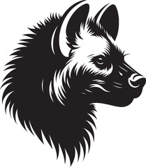 Hyena Head Mascot Silhouette isolated on white background