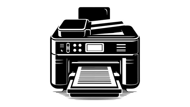 recommend clip art: Printer silhouette vector illustration.