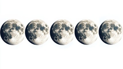 Naklejka premium Full moon phases vector design set,This image is an image of the changing process of the moon,Moon phases banner,Symbol of Earth natural cycle,Astronomy and astrology,planets,blue moon,copy space.