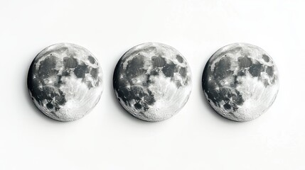 Obraz premium Full moon phases vector design set,This image is an image of the changing process of the moon,Moon phases banner,Symbol of Earth natural cycle,Astronomy and astrology,planets,blue moon,copy space.
