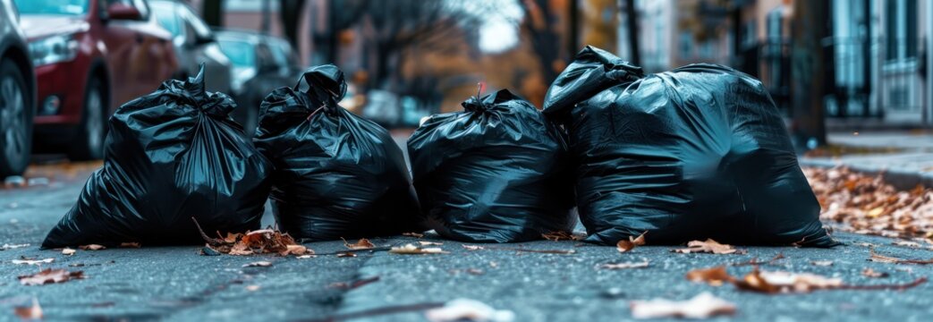 Garbage Bags on a City Street