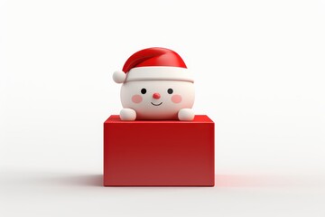 Festive Cheer: Adorable 3D Snowman Peeking from a Christmas Gift Box 
