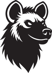Hyena Head Mascot Silhouette isolated on white background