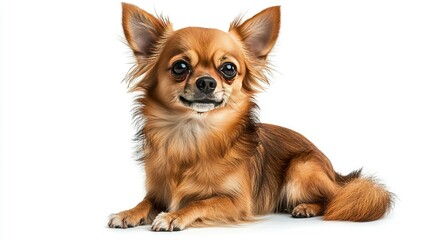 Obraz premium A Close-Up Portrait of a Brown Chihuahua Dog with Big Eyes