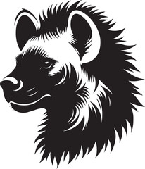 Hyena Head Mascot Silhouette isolated on white background
