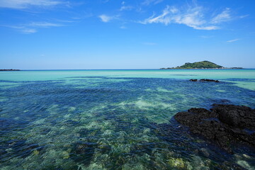 clear rock beach and fine view
