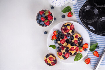 Portioned Mixed Berry Sheet Pan baked Pancakes
