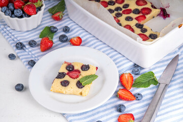 Mixed Berry Sheet Pan baked Pancakes