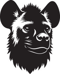 Hyena Head Mascot Silhouette isolated on white background