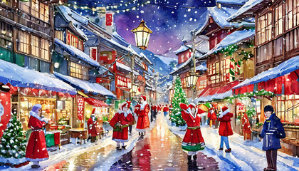 クリスマスキャロルが響く街角の風景 02