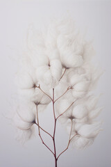 Plakat Delikatność Natury – Minimalistyczna Gałązka Bawełny