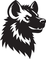 Obraz premium Hyena Head Mascot Silhouette isolated on white background