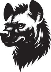 Hyena Head Mascot Silhouette isolated on white background