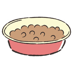 エサ入れのイラスト（小粒ドライフード入り）