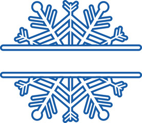 Snowflake crystal elegant line christmas decoration on dark background,winter ornament frozen element.