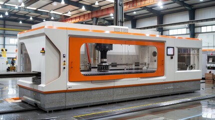 High-tech Industrial CNC Machine in Modern Factory