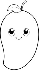 kawaii mango coloring page
