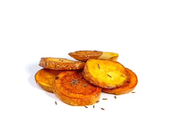 Bratkartoffeln mit Schale in einer Nahaufnahme