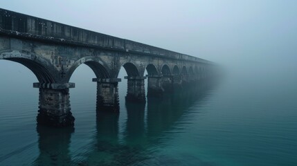 Fototapeta premium Misty Bridge Over Water