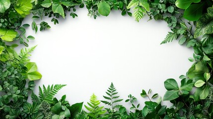 Fototapeta premium greenery surrounding white background 
