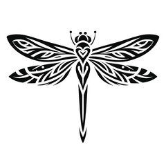 "Symmetrical Tribal Dragonfly Tattoo with Bold, Clean Lines". Adobe Illustrator 10