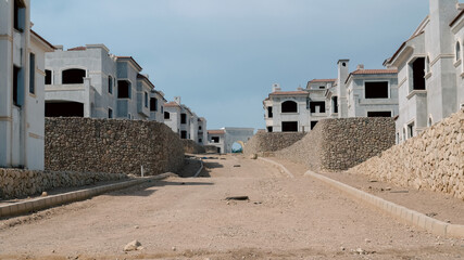 empty streets and abandoned houses in Egypt