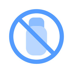 no plastic bottles duotone icon