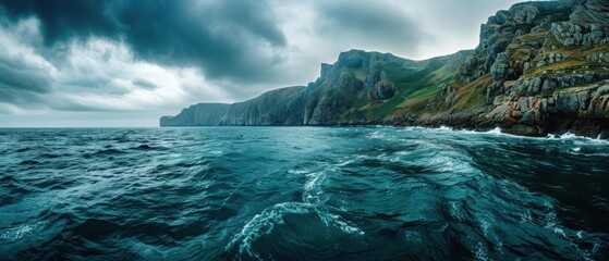 Majestic Coastal Cliffs: Awe-Inspiring Waves Crashing Against the Shoreline