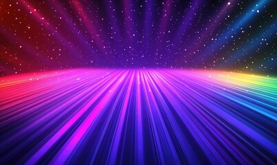 Abstract Vibrant Laser Light Rays with Neon Glow Background