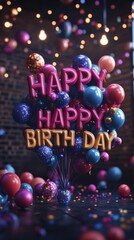 Colorful Birthday Balloons and Decorations for a Joyous Celebration