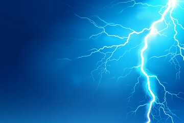 An illustration of a lightning sky at night accompanied by clouds and stormy weather. Gleaming realistic background illustration.